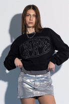 Fifty Pieces-Siyah Core Mid Length Sweatshirt-Sweatshirts & Hoodies-1-Milagron.com