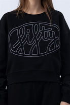 Fifty Pieces-Siyah Core Mid Length Sweatshirt-Sweatshirts & Hoodies-2-Milagron.com