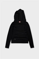 Fifty Pieces-Siyah Kapüşonlu Uzun Kollu Bluz-T-Shirts-5-Milagron.com