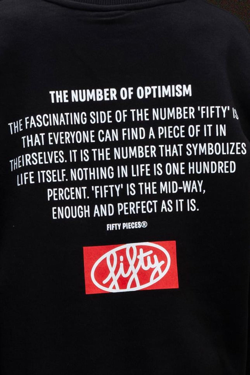 Fifty Pieces-Siyah Oversize Sırt Baskılı Sweatshirt-Sweatshirts & Hoodies-4-Milagron.com