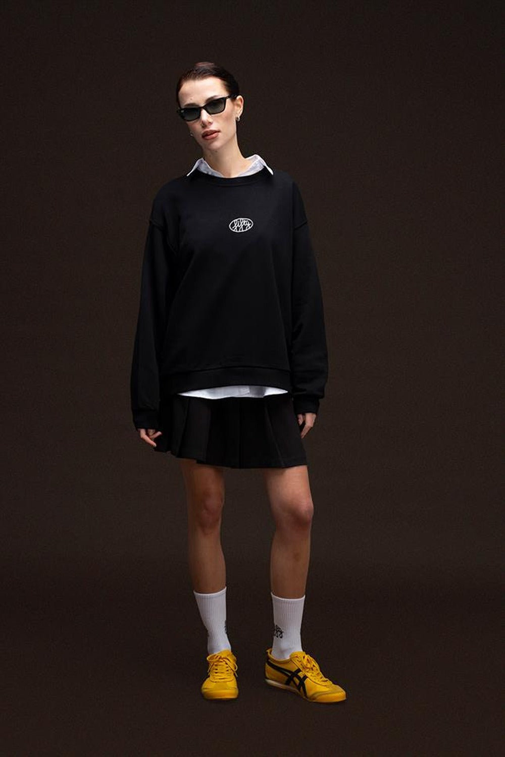 Fifty Pieces-Siyah Oversize Sırt Baskılı Sweatshirt-Sweatshirts & Hoodies-5-Milagron.com