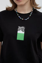 Fifty Pieces-Siyah Sırt Baskılı Loose Fit T-Shirt-T-Shirts-6-Milagron.com