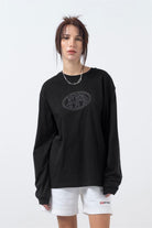 Fifty Pieces-Siyah Uzun Kollu Oversize T-Shirt-T-Shirts-1-Milagron.com