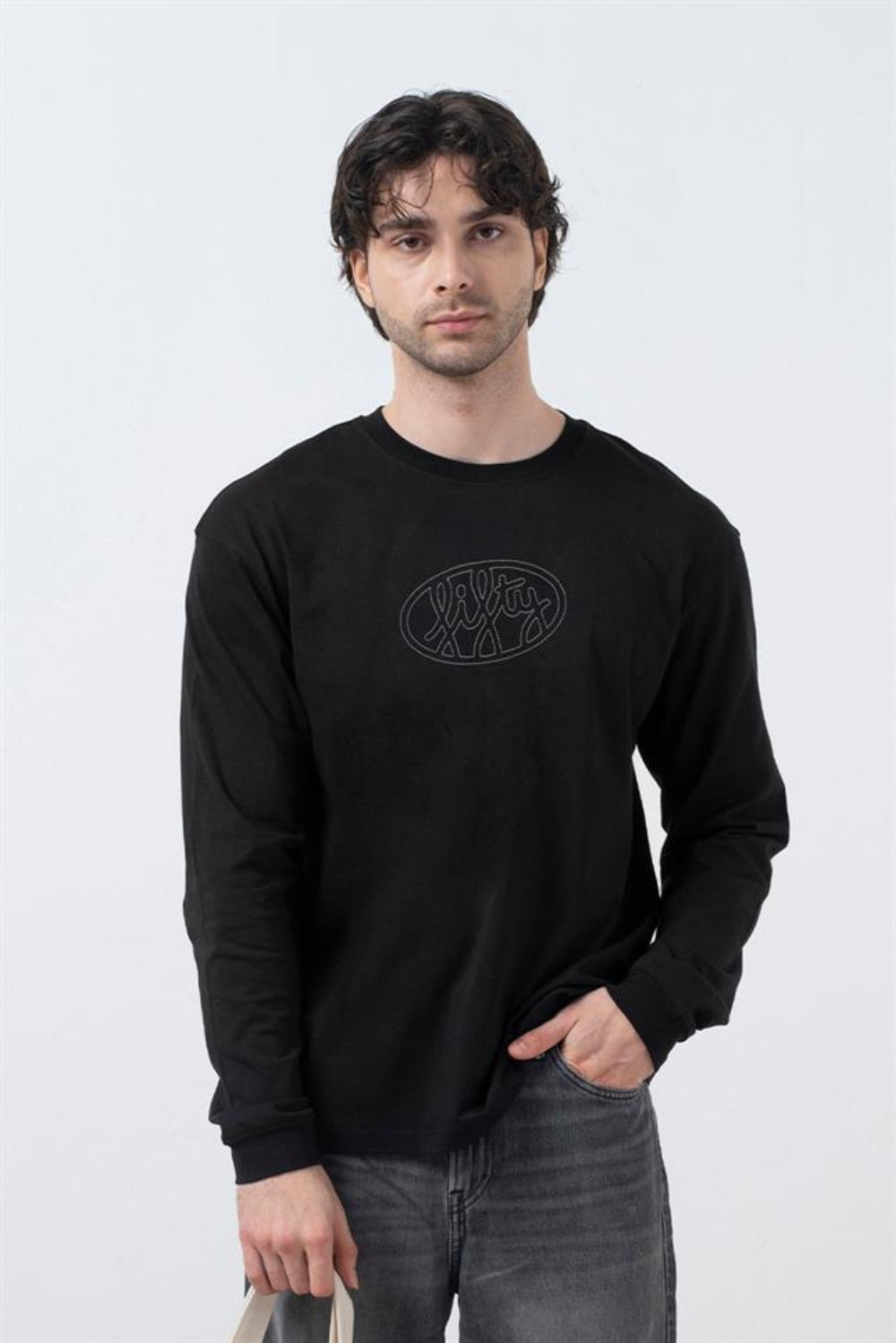 Fifty Pieces-Siyah Uzun Kollu T-Shirt-T-Shirts-1-Milagron.com