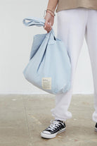 Fifty Pieces-Vintage Açık Mavi Tote Bez Çanta-Bez Çanta-6-Milagron.com