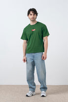 Fifty Pieces-Yeşil Düşük Omuzlu Sırt Baskılı T-Shirt-T-Shirts-1-Milagron.com