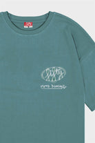 Fifty Pieces-Yeşil Oversize Asit Yıkamalı T-Shirt-T-Shirts-4-Milagron.com