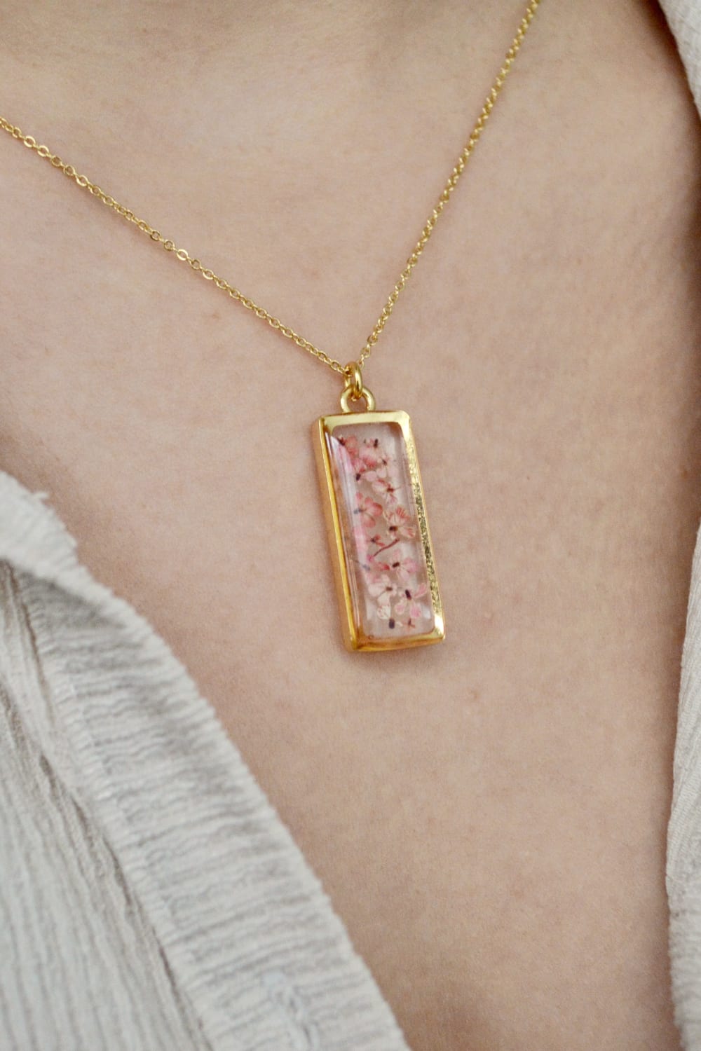 Fiorel Design-Depth Of Pink Rectangle Kolye-Kolye-2-Milagron.com