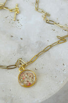 Fiorel Design-Golden Gardem Circle - Light Pink-Kolye-1-Milagron.com