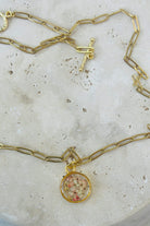 Fiorel Design-Golden Gardem Circle - Light Pink-Kolye-3-Milagron.com