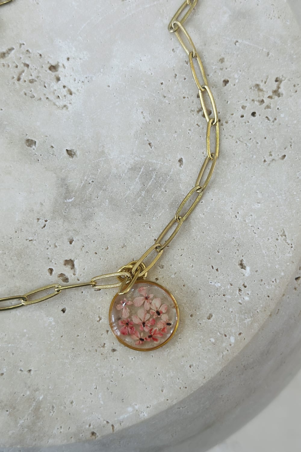 Fiorel Design-Golden Garden Circle - Pink-Kolye-1-Milagron.com