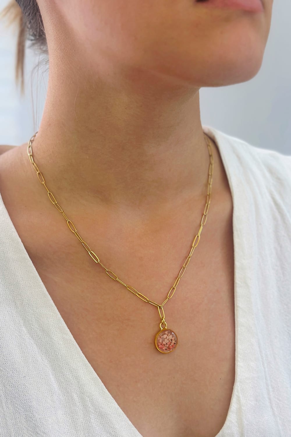 Fiorel Design-Golden Garden Circle - Pink-Kolye-2-Milagron.com