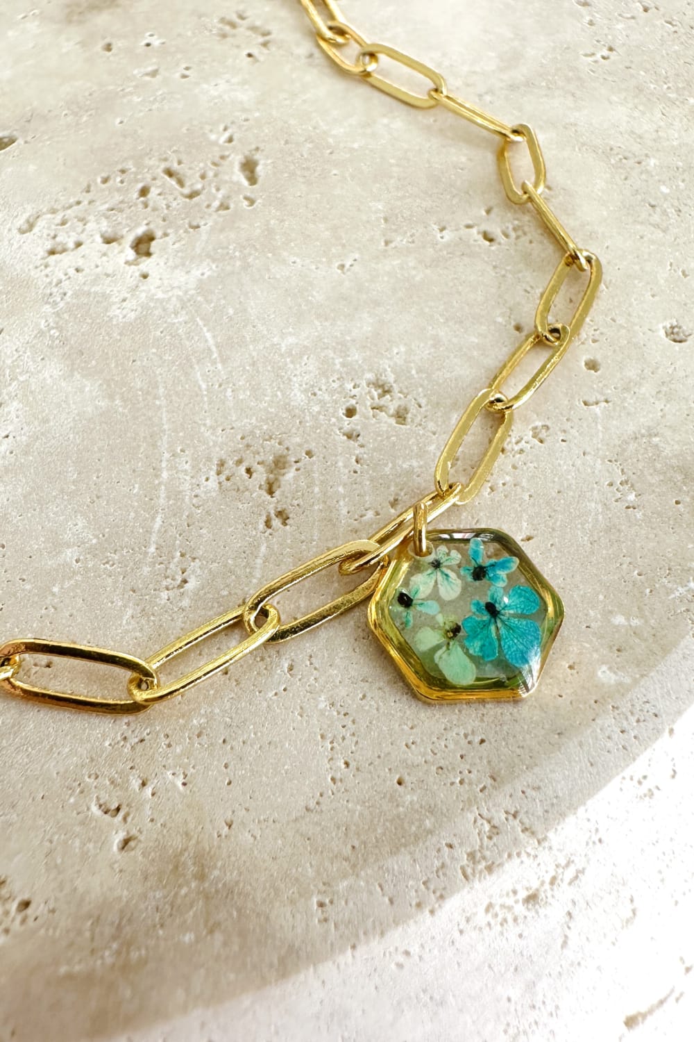 Fiorel Design-Golden Garden Hexagon - Blue Bileklik-Bileklik-1-Milagron.com