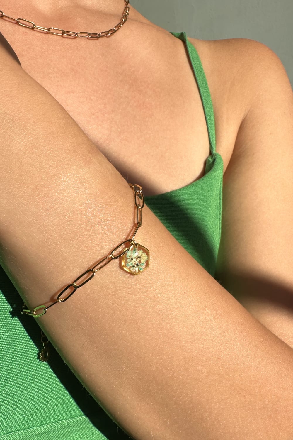 Fiorel Design-Golden Garden Hexagon - Blue Bileklik-Bileklik-2-Milagron.com