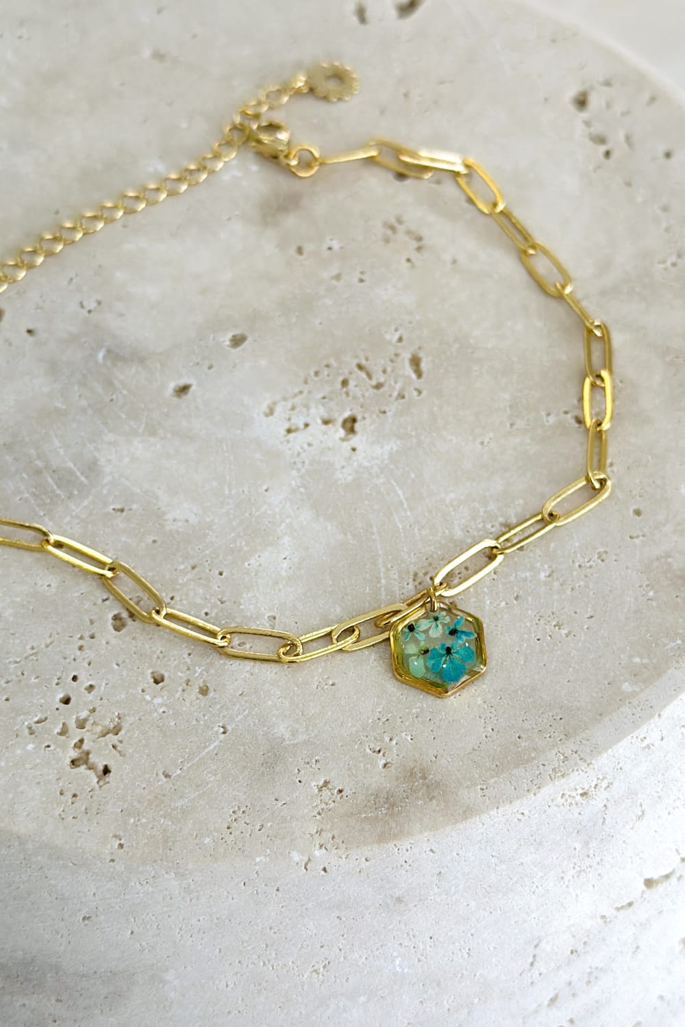 Fiorel Design-Golden Garden Hexagon - Blue Bileklik-Bileklik-3-Milagron.com