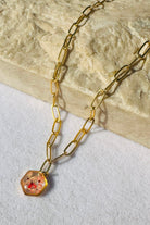 Fiorel Design-Golden Garden Lil Hexagon - Pink-Kolye-1-Milagron.com