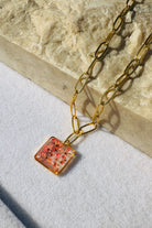 Fiorel Design-Golden Garden Lil Square - Pink-Kolye-1-Milagron.com