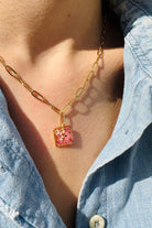 Fiorel Design-Golden Garden Lil Square - Pink-Kolye-2-Milagron.com