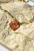 Fiorel Design-Golden Garden Lil Square - Pink-Kolye-3-Milagron.com