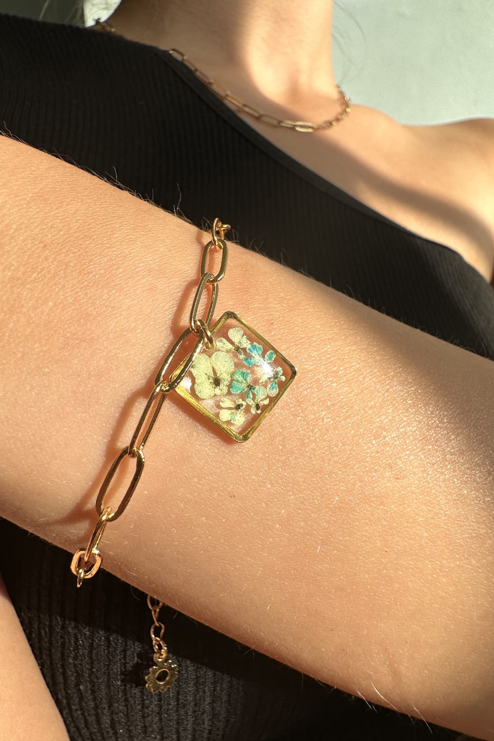 Fiorel Design-Golden Garden Square - Blue Bileklik-Bileklik-2-Milagron.com