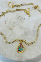 Fiorel Design-Golden Garden Teardrop - Ocean-Kolye-3-Milagron.com