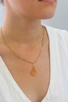 Fiorel Design-Golden Garden Teardrop - Pink-Kolye-2-Milagron.com