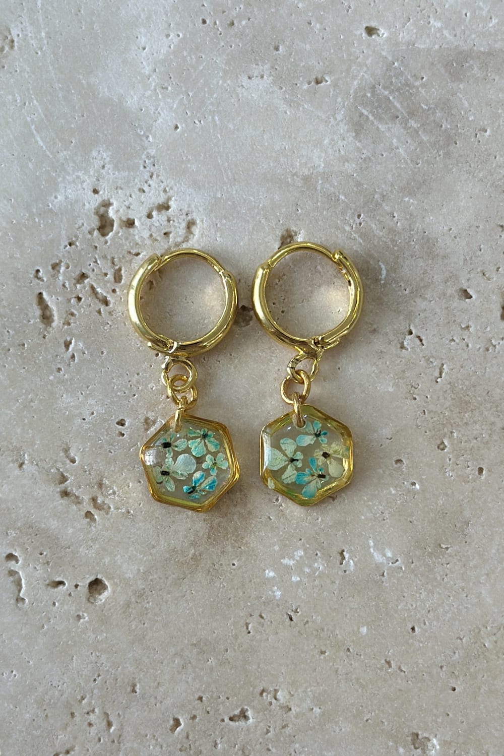 Fiorel Design-Teeny Weeny Drop Hexagon - Blue-Küpe-1-Milagron.com