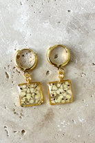 Fiorel Design-Teeny Weeny Drop Square - White-Küpe-1-Milagron.com