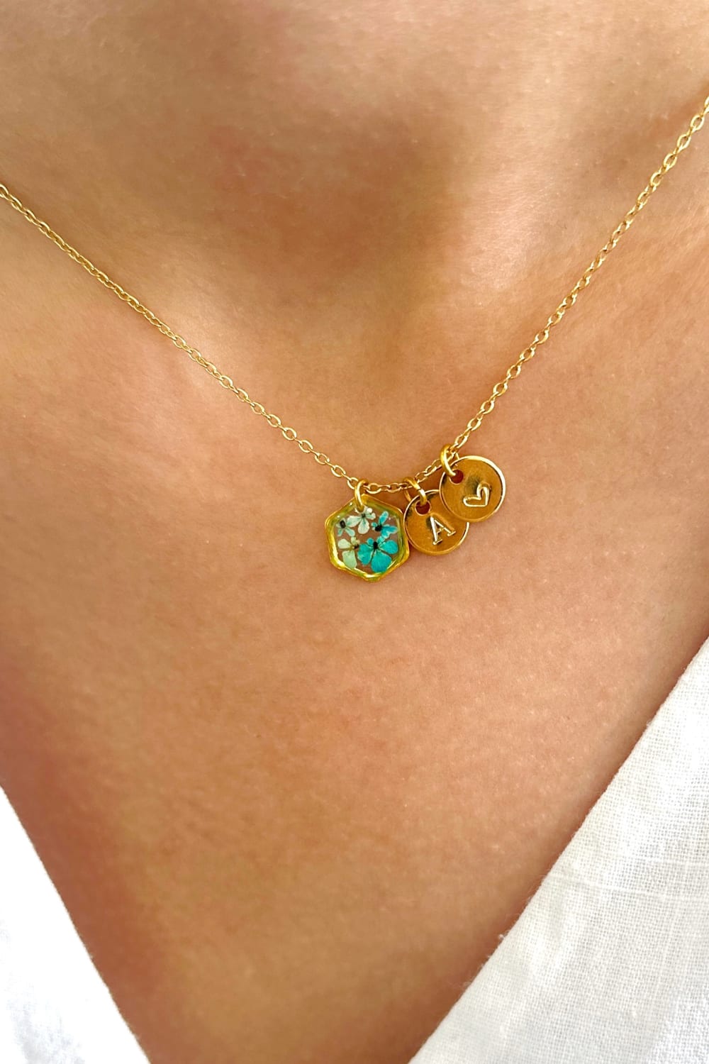 Fiorel Design-Teeny Weeny Hexagon - Blue-Kolye-1-Milagron.com