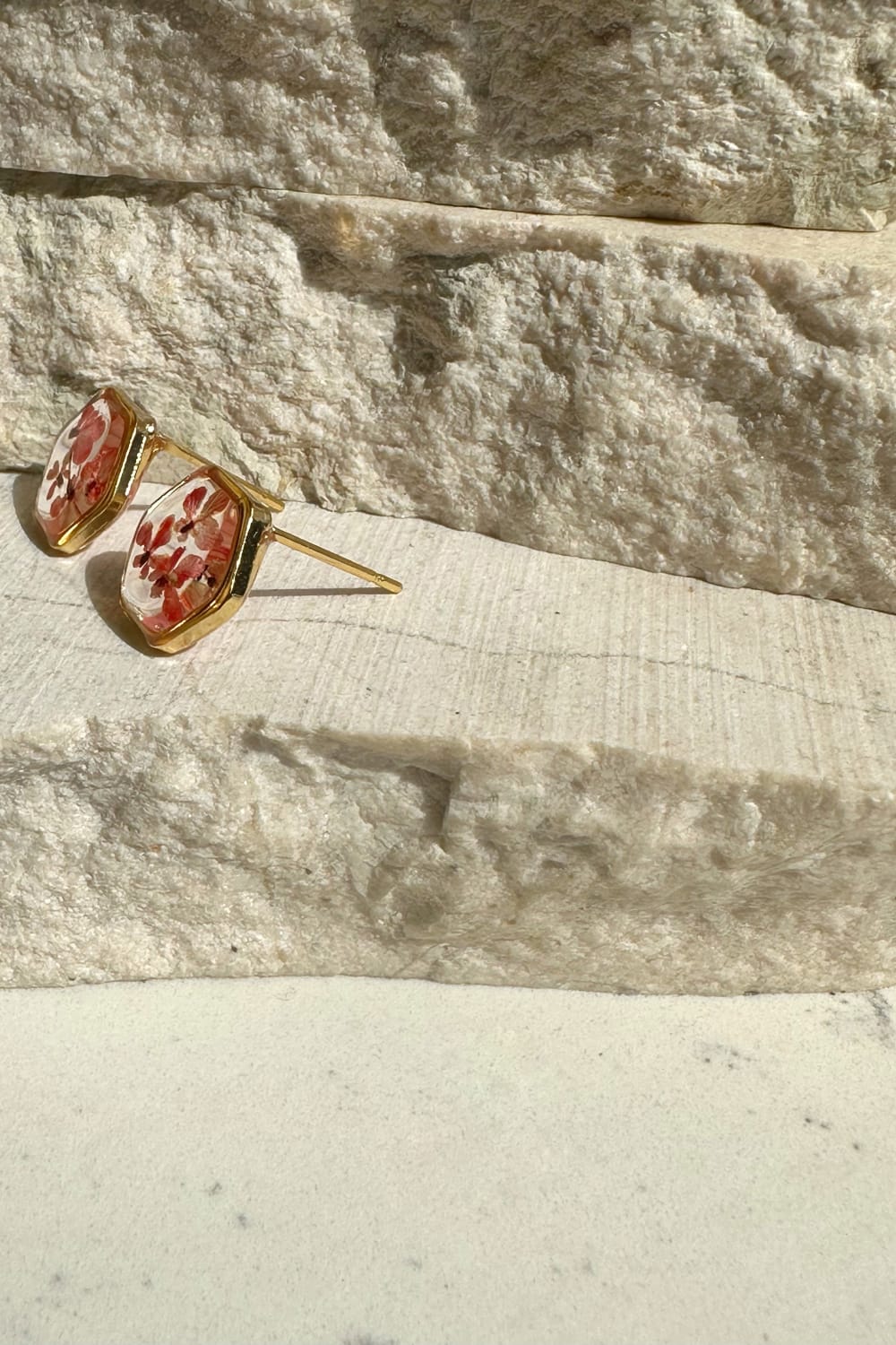 Fiorel Design-Teeny Weeny Hexagon - Pink Küpe-Küpe-3-Milagron.com