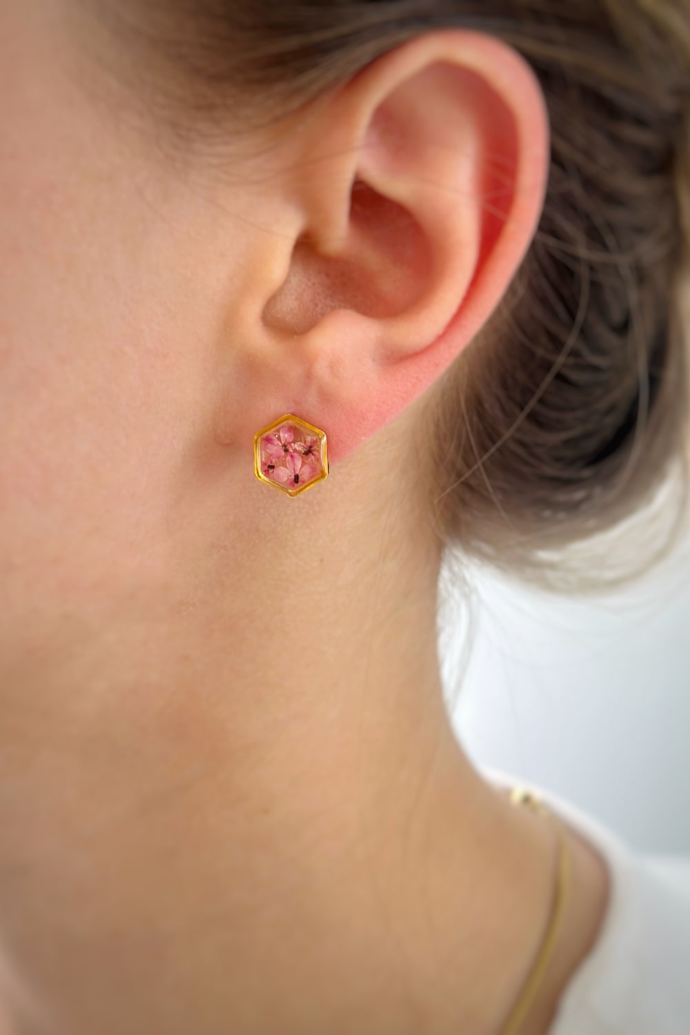 Fiorel Design-Teeny Weeny Hexagon - Purple Küpe-Küpe-2-Milagron.com