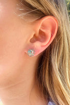 Fiorel Design-Teeny Weeny Hexagon Rhodium - Blue-Küpe-2-Milagron.com