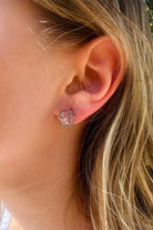 Fiorel Design-Teeny Weeny Hexagon Rhodium - Lilac-Küpe-2-Milagron.com