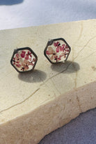 Fiorel Design-Teeny Weeny Hexagon Rhodium - Purple-Küpe-1-Milagron.com