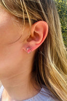 Fiorel Design-Teeny Weeny Hexagon Rhodium - Purple-Küpe-2-Milagron.com