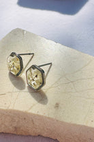 Fiorel Design-Teeny Weeny Hexagon Rhodium - White-Küpe-3-Milagron.com