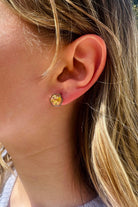 Fiorel Design-Teeny Weeny Hexagon Rhodium - Yellow-Küpe-2-Milagron.com