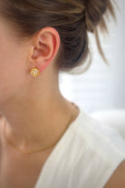 Fiorel Design-Teeny Weeny Hexagon - White Küpe-Küpe-2-Milagron.com