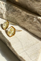 Fiorel Design-Teeny Weeny Hexagon - White Küpe-Küpe-3-Milagron.com