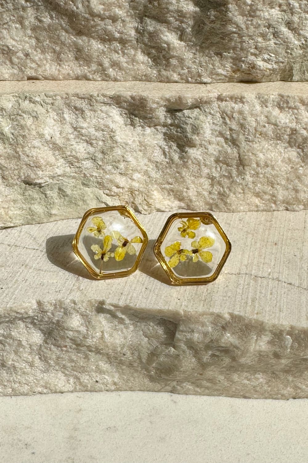 Fiorel Design-Teeny Weeny Hexagon - Yellow Küpe-Küpe-1-Milagron.com