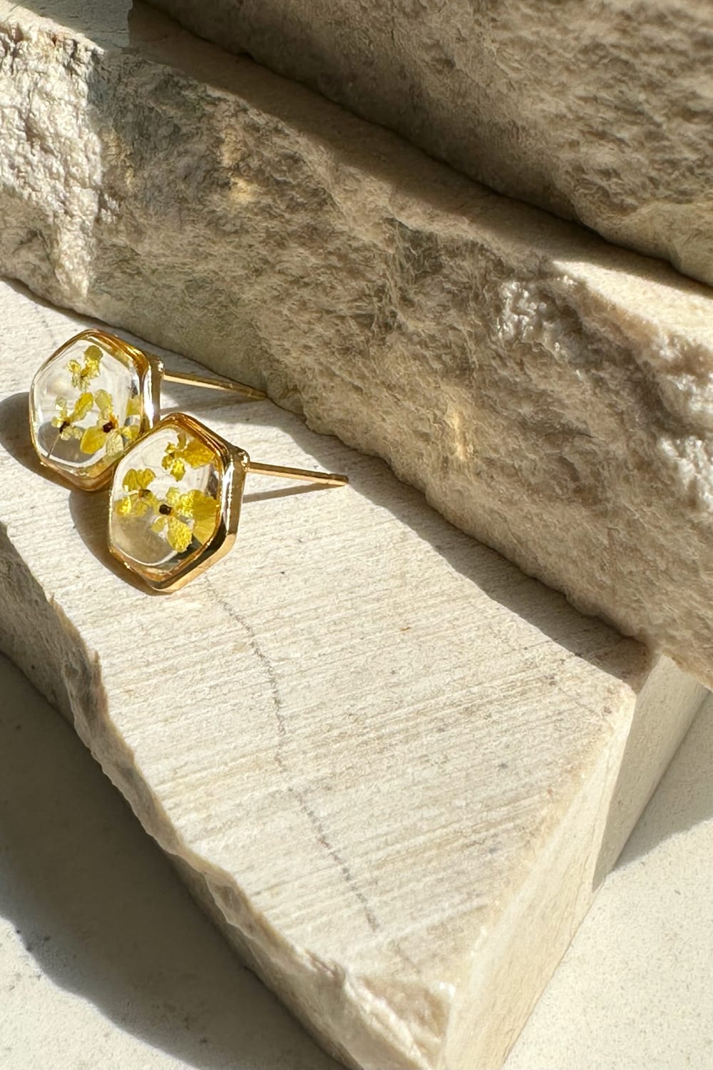 Fiorel Design-Teeny Weeny Hexagon - Yellow Küpe-Küpe-3-Milagron.com