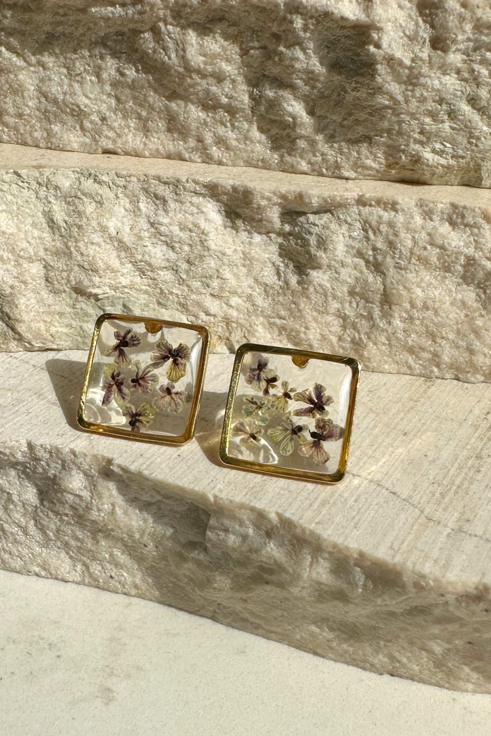 Fiorel Design-Teeny Weeny Square - Lilac Küpe-Küpe-1-Milagron.com