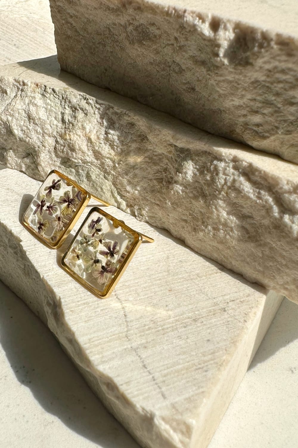 Fiorel Design-Teeny Weeny Square - Lilac Küpe-Küpe-3-Milagron.com