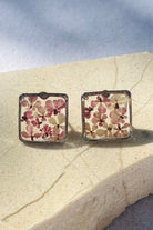 Fiorel Design-Teeny Weeny Square Rhodium - Purple-Küpe-1-Milagron.com