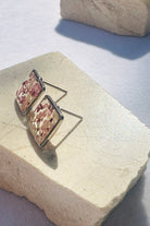 Fiorel Design-Teeny Weeny Square Rhodium - Purple-Küpe-3-Milagron.com