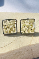 Fiorel Design-Teeny Weeny Square Rhodium - White-Küpe-1-Milagron.com