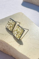 Fiorel Design-Teeny Weeny Square Rhodium - White-Küpe-3-Milagron.com