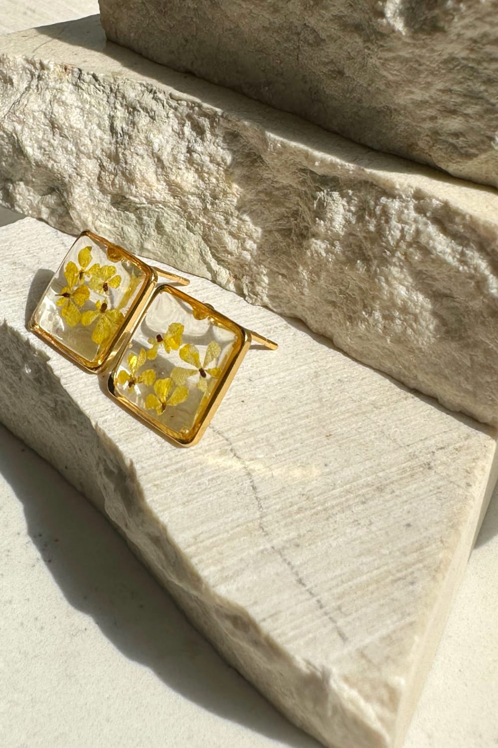 Fiorel Design-Teeny Weeny Square - Yellow Küpe-Küpe-3-Milagron.com