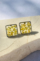 Fiorel Design-Tiny Garden Square Rhodium - Yellow-Küpe-1-Milagron.com