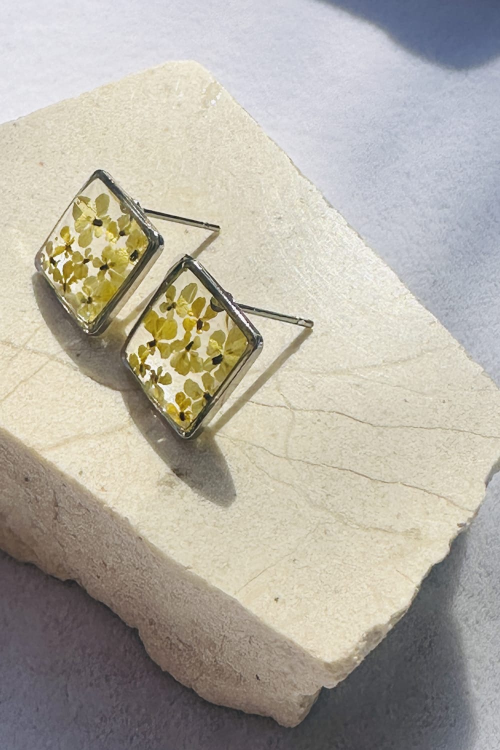 Fiorel Design-Tiny Garden Square Rhodium - Yellow-Küpe-3-Milagron.com